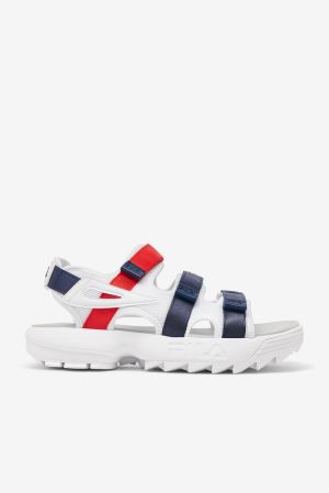 FILA Disruptor Sandals White / Navy / Red,Mens Shoes | CA.BTMGOE865